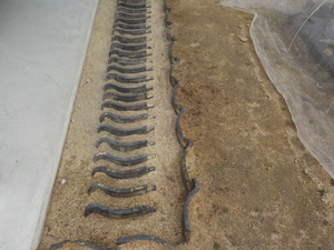 環境にやさしい瓦チップ。尾道市向島町・びんごテコラで外構工事。