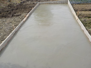 新しい基礎は土間コンクリート・福山市津之郷町、コンクリート工事