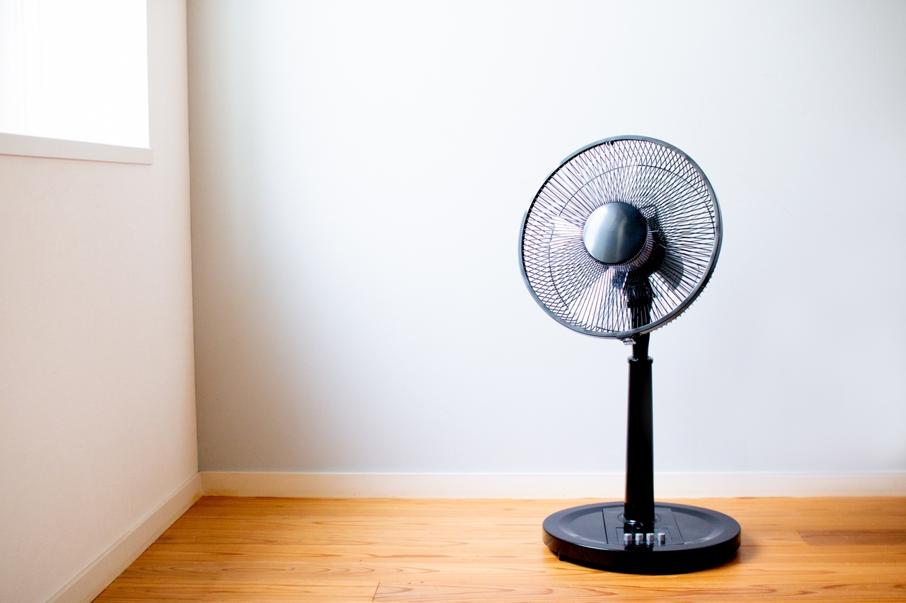 扇風機で換気