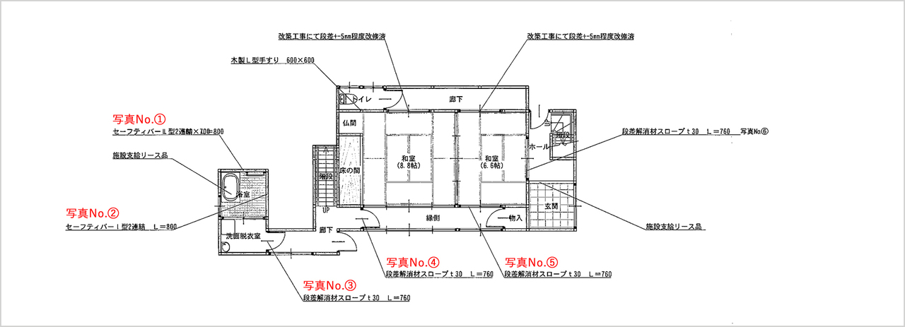 福山市：浴室の手すり設置と段差解消スロープでバリアフリー工事